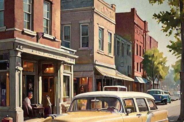 Painting for the chapter Out and About in a Thinking Town